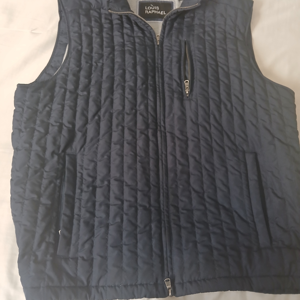 Louis Raphael Navy Quilted Vest